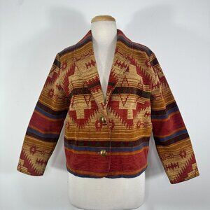 Silverado Sz S Vintage Aztec Tapestry Western Country Long Sleeve Blazer Jacket